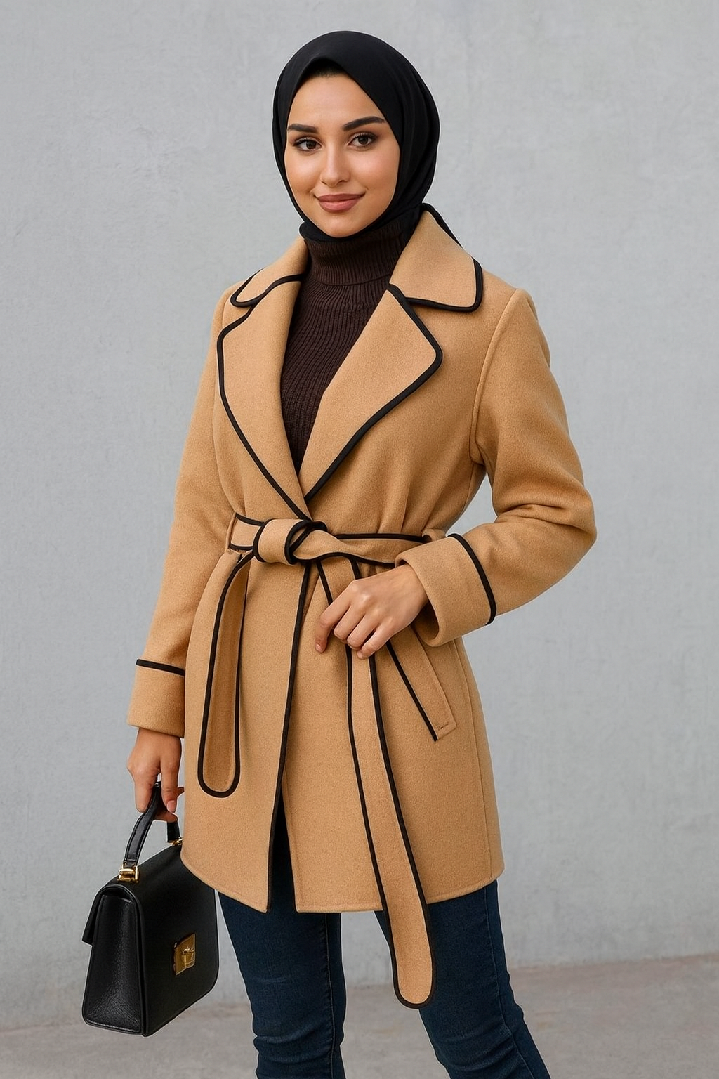 Winter Fleece Long Coat - Brown (AK)