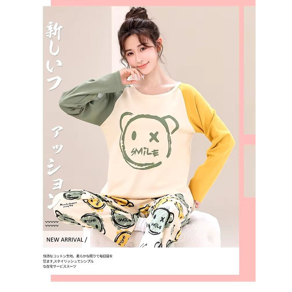 Multi smile BEAR PRINTED NIGHT DRESS IN COTTON FABRIC COTTON JARSY