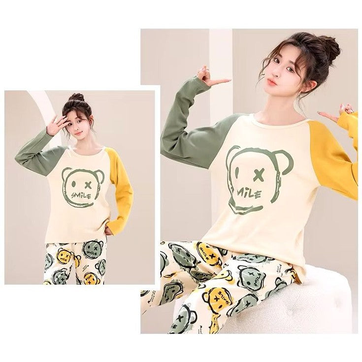 Multi smile BEAR PRINTED NIGHT DRESS IN COTTON FABRIC COTTON JARSY