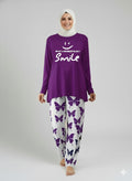 Wonderful day  Printed Purple Shirt With butterfly Printed Trouser