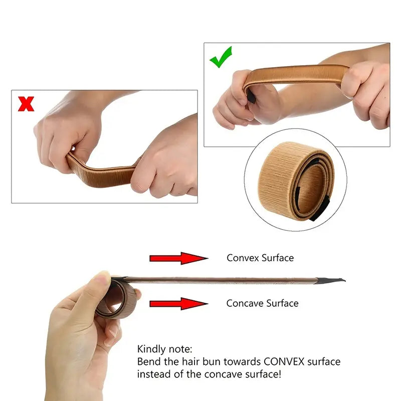 (Pack Of 2) Beautiful French Braid Hair Ladies Bun Making Tool For Women