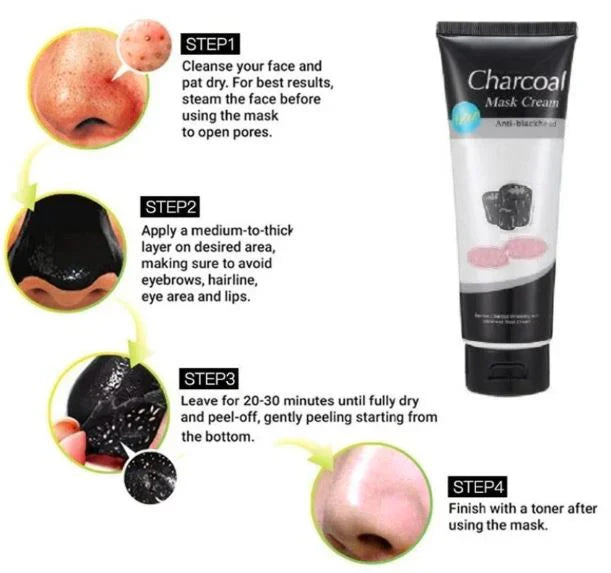 Charcoal Anti-Blackhead Mask Cream – Deep Pore Cleansing