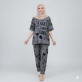 Gray love printed shirt and trouser