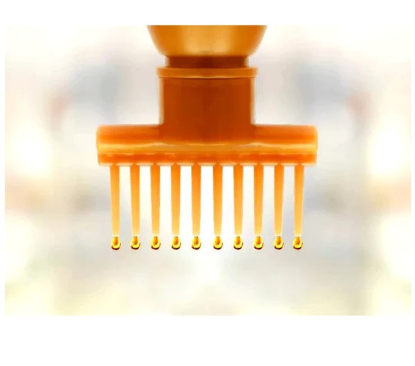 (Pack of 2) Multipurpose Yellow Hair Oil Applicator Comb Bottle
