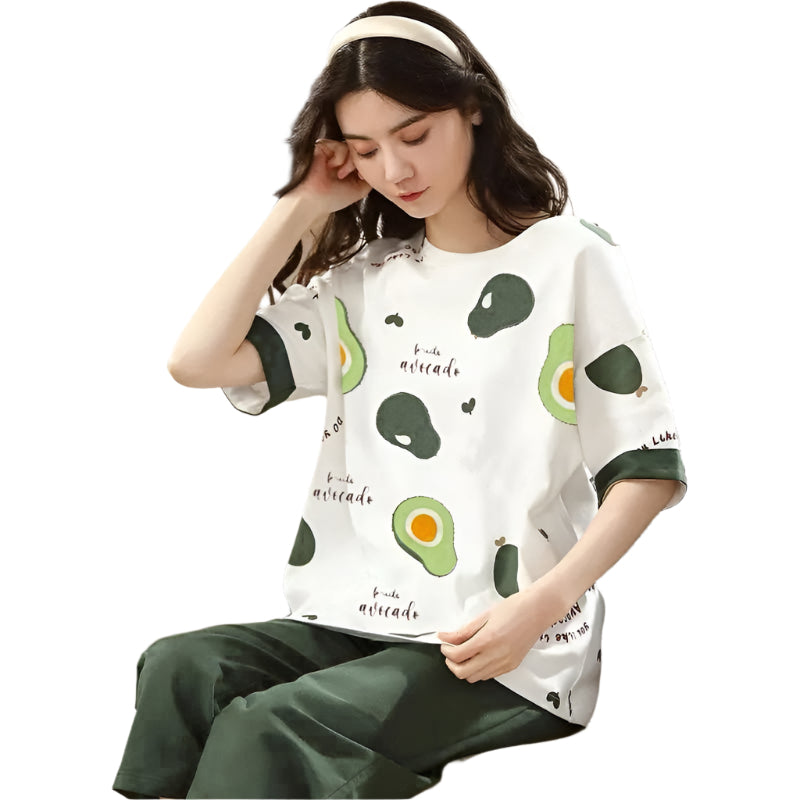 Avocado 🥑 Printed Nightwear ( PJ'S Night Dress )