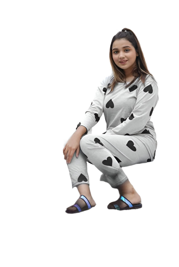 Gray Dillbar  Printed Nightwear ( PJ'S Night Dress )