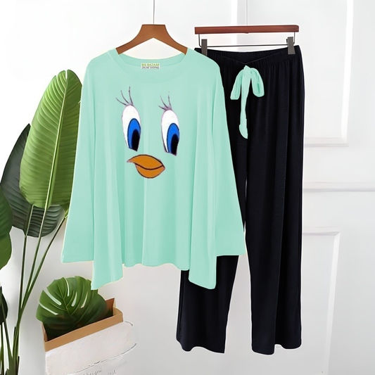 Sea Green & Black Daffy Duck Flapper Style