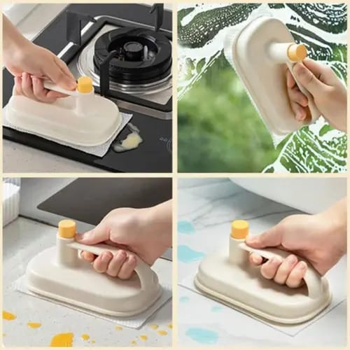 Kitchen Cleaning Brush, Multipurpose Stain and Grease Remover, Hands-Free, Reusable Dirt Removal Pad