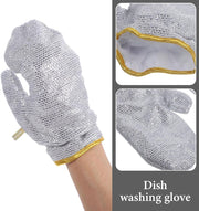 Pack Of 5 Kitchen Dishe Silver  Wire Cleaning Gloves