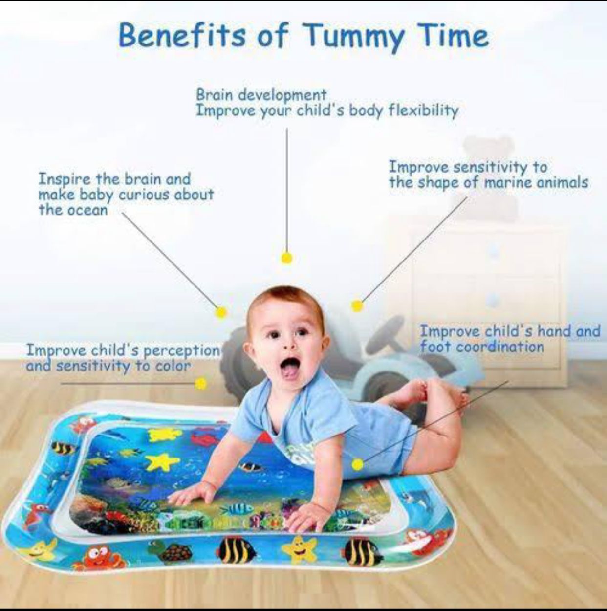 Baby Water Pad Water Play Mat for Infants Toddlers Early Development