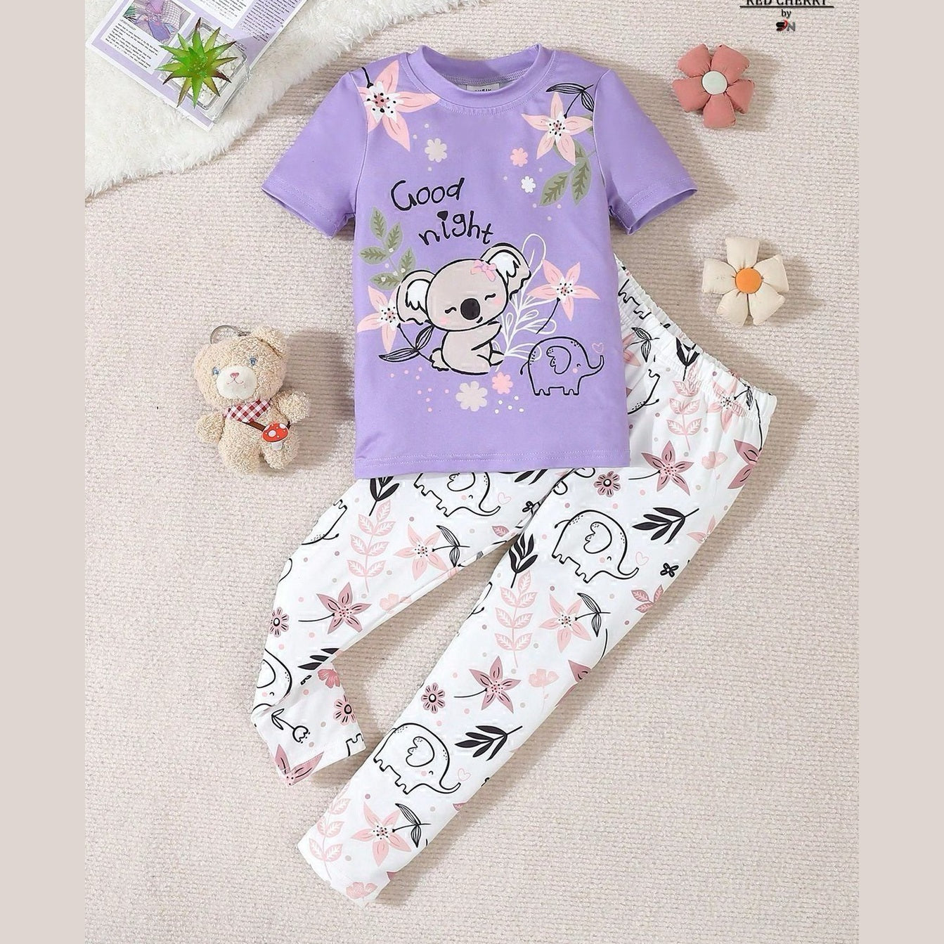 Purple Good Night Shirt & Trouser For Baby & Baba
