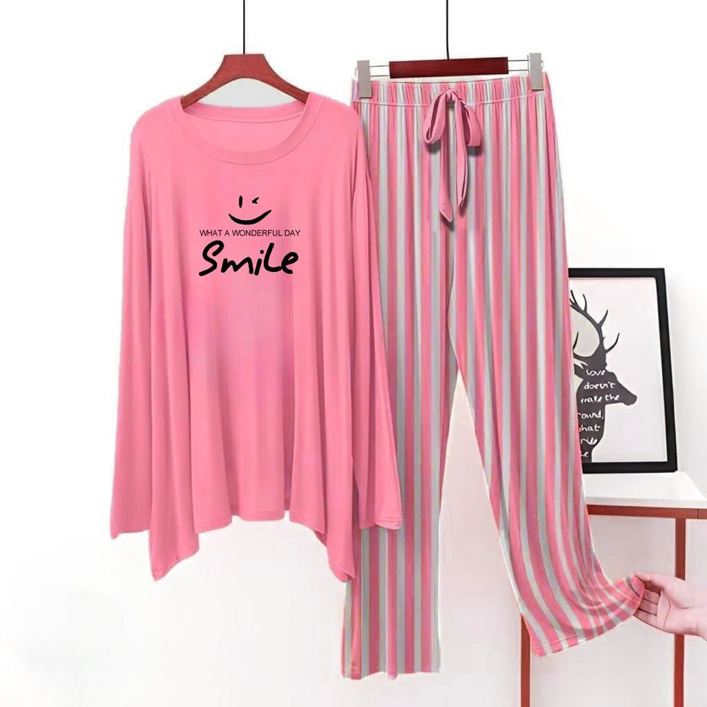 Pink Rose Flower Printed Shirt With Lining Trouser