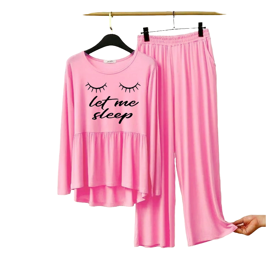 Rose Pink  LET ME SLEEP Frock   Style ( Full Sleeve)