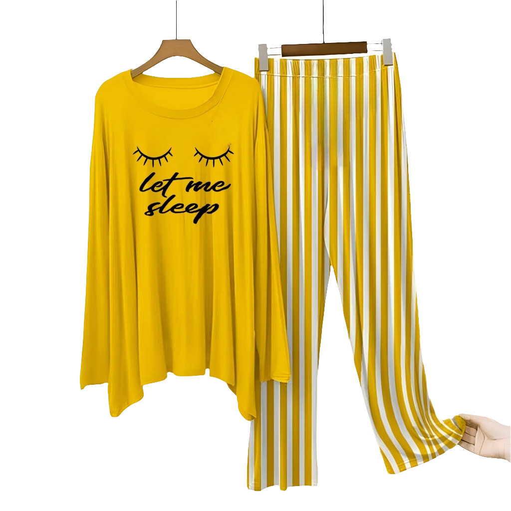 Yellow Lining Finger Love Printed Nightwear Full Sleeve