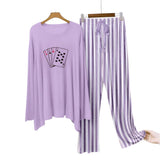 Purple (Playing Card ) Printed Shirt With Lining Trouser