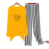 Yellow (Playing Card ) Printed Shirt With Lining Trouser ( HALF SLEEVES )