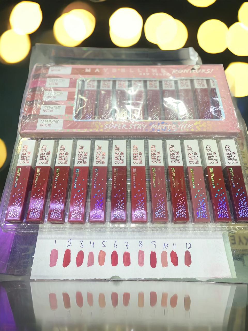 12 PCs Maybelline Super Stay Matte Ink Lip Gloss