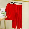 Plain Red Plazzo Style Night Dress
