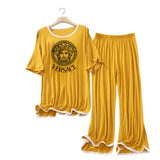 Yellow with White Border Versace Printed Flapper Style Dress