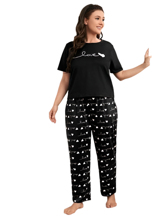 Black Love  Printed   ( PJ'S Night Dress )