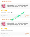 Rose Pink With White Border Top & Palazzo