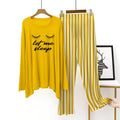 (let me sleep)Yellow Lining  Printed Nightwear ( Full Sleeve  )