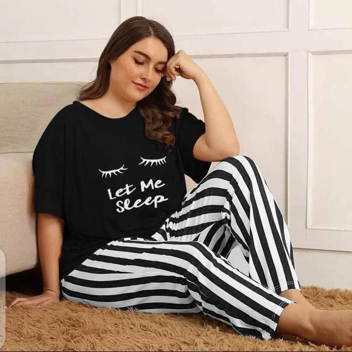 BLACK LET ME SLEEP ( PJ'S Night Dress )