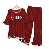 Maroon White Border QUEEN Printed Flapper Style Dress