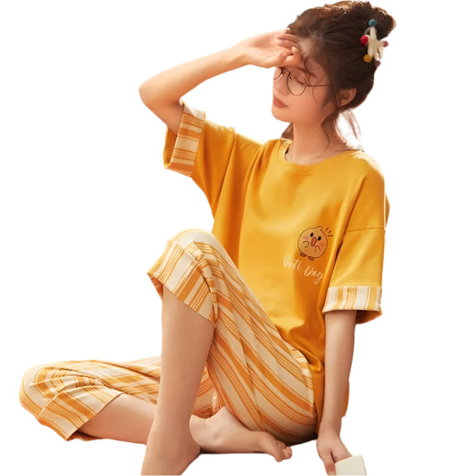 YELLOW EARTH DAY ( PJ'S Night Dress )