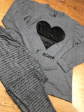 BLACK GRAY HEART ( PJ'S Night Dress )